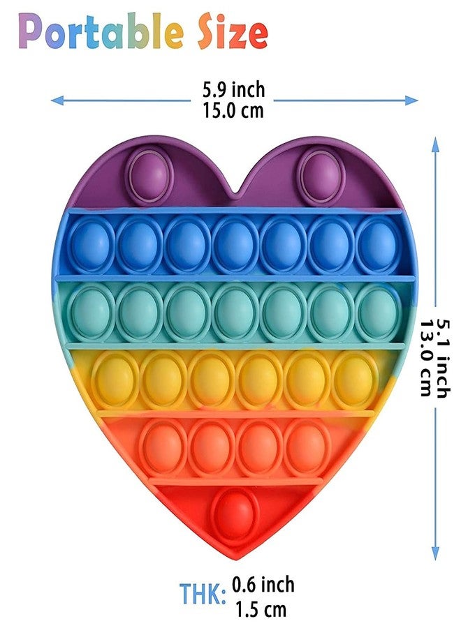 KERFORA Silicone Push pop it Bubble Fidget Toy Push Pop Bubble Fidget Sensory Toy,Autism Special Needs Silicone Stress Relief Toy,Great Fidget Toy Novelty Gifts for Girls Boys Kids Adults (Heart) - Image 2